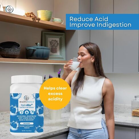 HydraAlka+ Premium Hydration Supplement | Alkalize & Hydrate with Electrolytes | Supports pH Balance, Non-Chronic Heartburn Relief, Muscle Recovery & Bone Health | 30 Servings, 3 Flavors in Saudi Arabia