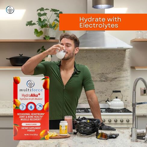 HydraAlka+ Premium Hydration Supplement | Alkalize & Hydrate with Electrolytes | Supports pH Balance, Non-Chronic Heartburn Relief, Muscle Recovery & Bone Health | 30 Servings, 3 Flavors in Saudi Arabia