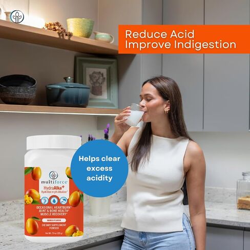 HydraAlka+ Premium Hydration Supplement | Alkalize & Hydrate with Electrolytes | Supports pH Balance, Non-Chronic Heartburn Relief, Muscle Recovery & Bone Health | 30 Servings, 3 Flavors in Saudi Arabia