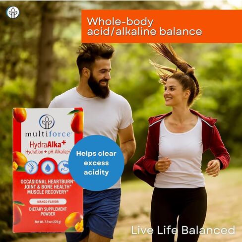 HydraAlka+ Premium Hydration Supplement | Alkalize & Hydrate with Electrolytes | Supports pH Balance, Non-Chronic Heartburn Relief, Muscle Recovery & Bone Health | 30 Servings, 3 Flavors in Saudi Arabia
