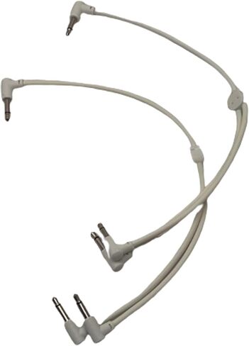 لوازم موسيقى الطلاب المتضورين من Luigi's Modular M-Doppio Mini Y كابلات تصحيح مقسمة بزاوية يمين 6 سم × 6 سم - عبوتان (أبيض) - مقسم 3.5 مم لمركب Eurorack المعياري in Kuwait