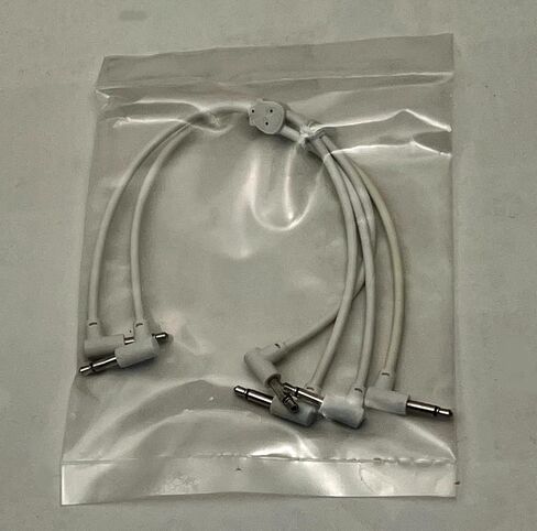 لوازم موسيقى الطلاب المتضورين من Luigi's Modular M-Doppio Mini Y كابلات تصحيح مقسمة بزاوية يمين 6 سم × 6 سم - عبوتان (أبيض) - مقسم 3.5 مم لمركب Eurorack المعياري in Kuwait