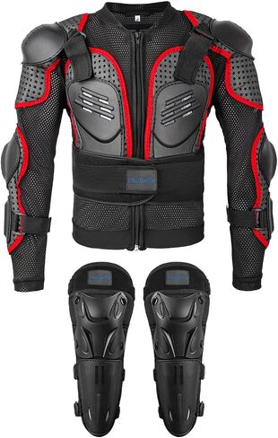 Kids Dirt Bike Gear for Teenager Youth, Motocross Armor Jacket Suit with Knee Pads Protection for Cycling Skateboard ATV MTB Skating in Saudi Arabia