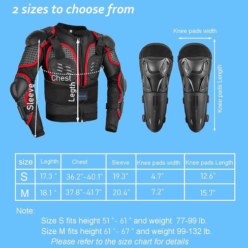 Kids Dirt Bike Gear for Teenager Youth, Motocross Armor Jacket Suit with Knee Pads Protection for Cycling Skateboard ATV MTB Skating in Saudi Arabia