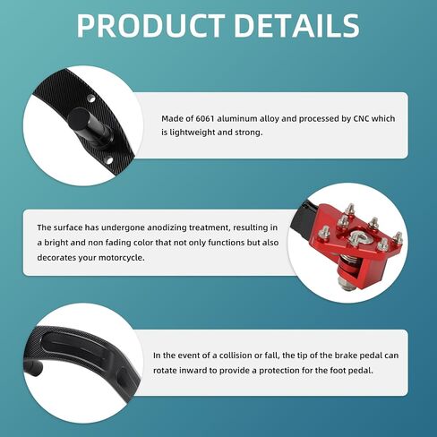 Dirt Bike Brake Foot Pedal for Hawk 250,Motorcycle CNC Foldable Brake Lever for Hawk 250cc (Not Fit Hawk 250 DLX EFI/Hawk 250 DLX)-Red in Saudi Arabia