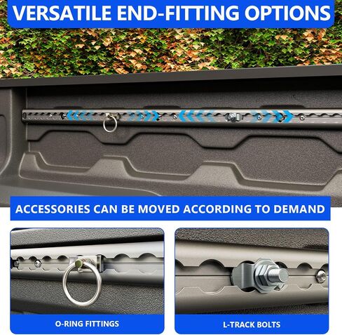 Front Side Trail Rail System Compatible with 2023 2024 2025 Chevy Colorado GMC Canyon 5FT Tie Down Rail Replacement for 2023-2025 Chevy Colorado Accessories in Kuwait