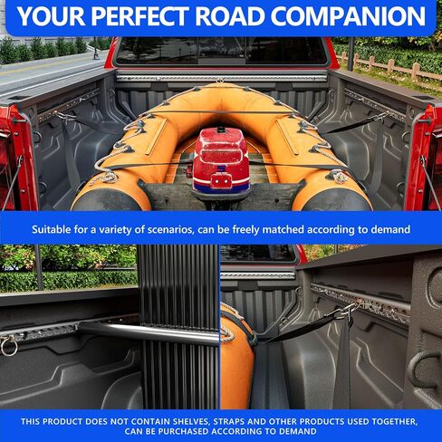 Front Side Trail Rail System Compatible with 2023 2024 2025 Chevy Colorado GMC Canyon 5FT Tie Down Rail Replacement for 2023-2025 Chevy Colorado Accessories in Kuwait