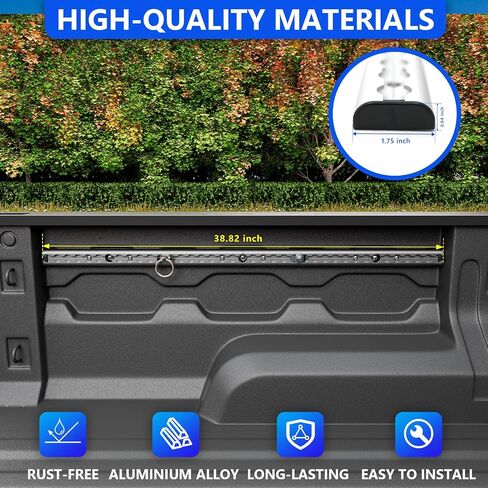 Front Side Trail Rail System Compatible with 2023 2024 2025 Chevy Colorado GMC Canyon 5FT Tie Down Rail Replacement for 2023-2025 Chevy Colorado Accessories in Kuwait