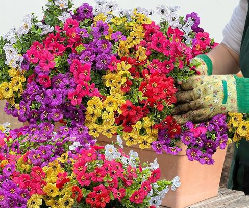 20 Bundles Fall Flowers Artificial for Decoration UV Resistant No Fade Faux Fake Mums Plants Flowers for Fall Outdoor Decor Front Porch Decor Thanksgiving, Halloween Decor - Orange in Saudi Arabia
