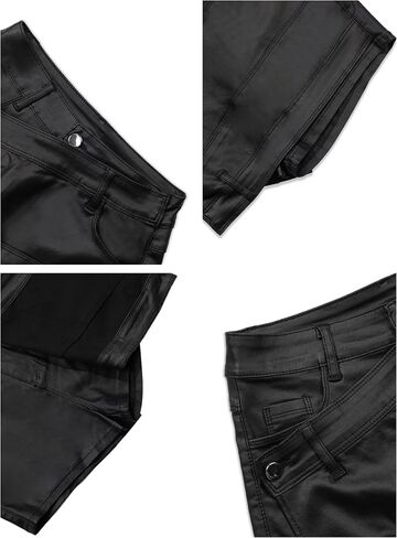 Avanova Women Faux Leather Slit Split Mini Skort High Rise Bodycon Short Skirt in Saudi Arabia
