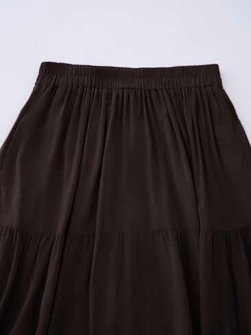تنورة عصر النهضة الطويلة الصيفية للسيدات مع جيوب - بوهو عالية الخصر A -Line Maxi Skirt in Kuwait