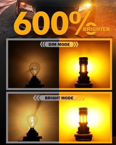 Auxbeam B21 Series 3157 LED Bulbs Amber Yellow Built in Resistor CANBUS Error Free Anti Hyper Flash 3457 4157 Bulb 600% Super Bright Turn Signal Light in Kuwait