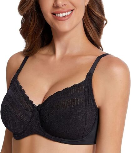 sheroine Women's Full Coverage Minimizer Underwire Bra Unlined Plus Size Non-Padded Ultrathin Everyday Soft Bras in Saudi Arabia