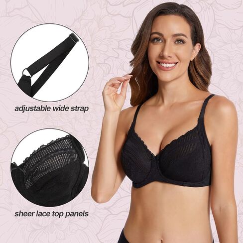 sheroine Women's Full Coverage Minimizer Underwire Bra Unlined Plus Size Non-Padded Ultrathin Everyday Soft Bras in Saudi Arabia