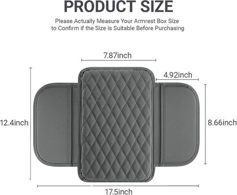 Car Center Console Cover, Leather Armrest Seat Box Cover with 2 Storage Bags, Universal Car Armrest Seat Box Pad Car Decor Accessories for Most Vehicles (Black & Red) in Saudi Arabia