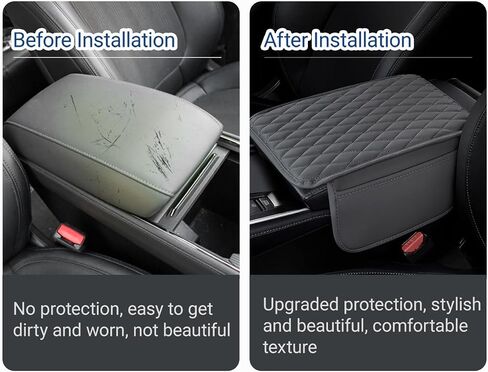 Car Center Console Cover, Leather Armrest Seat Box Cover with 2 Storage Bags, Universal Car Armrest Seat Box Pad Car Decor Accessories for Most Vehicles (Black & Red) in Saudi Arabia
