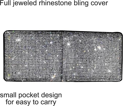 Bling Rhinestone Artificial Diamond Car Registration and Insurance Document Holder, Glitter Car Essentials Glove Box Organizer Compartment Bling Silver, Medium in Kuwait