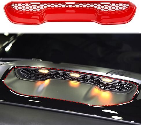 Korlot Engine Hood Vent Air Intake Moulding Cover Trim for 2021-2025 RAM 1500 TRX/RHO (Red) in Kuwait