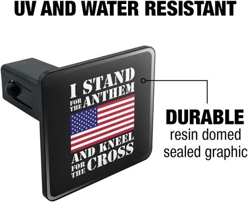 GRAPHICS & MORE I Stand for The Flag Kneel Cross USA American Flag Patriotic Tow Trailer Hitch Cover Plug Insert 1 1/4 inch (1.25") in Saudi Arabia