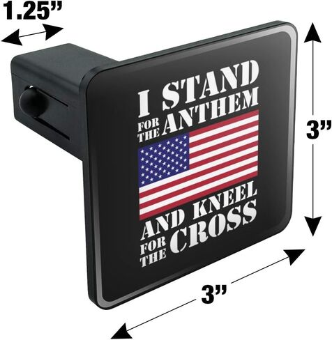 GRAPHICS & MORE I Stand for The Flag Kneel Cross USA American Flag Patriotic Tow Trailer Hitch Cover Plug Insert 1 1/4 inch (1.25") in Saudi Arabia