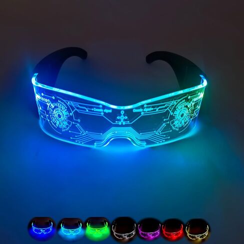MaxLax led Furture Visor Glasses,7 Colors 4 Modes for Club,Christmas， Party in Kuwait