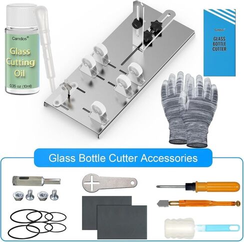 Glass Cutter 2mm-20mm & Glass Cutting Oil, Upgrade Glass Cutting Tool with Aotomatic Oil Feed, Pencil Style Oil Feed Carbide Tip Glass Cutter for Mirror/Tiles/Mosaic in Kuwait