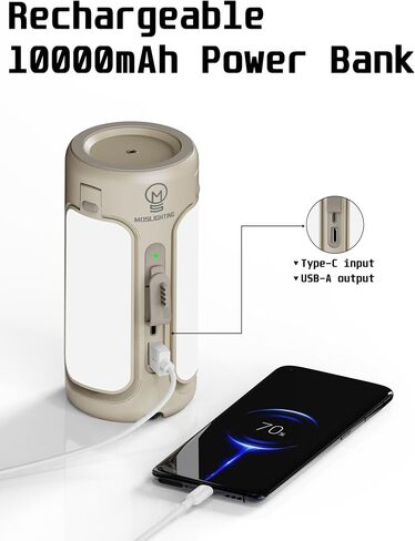 Camping Lantern Rechargeable, 3-in-1 Foldable Tent Light & Flashlight, 1500LM, 10000mAh, IP54 Water Resistant, 1/4" Screw Base, Stepless Dimming, 5 Modes for Camping, Hiking, Power Outages in Kuwait