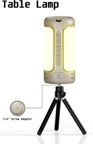 Camping Lantern Rechargeable, 3-in-1 Foldable Tent Light & Flashlight, 1500LM, 10000mAh, IP54 Water Resistant, 1/4" Screw Base, Stepless Dimming, 5 Modes for Camping, Hiking, Power Outages in Kuwait