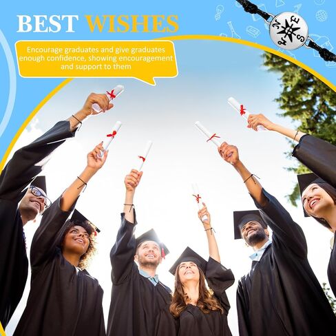 75 Pcs Graduation Bracelet Set Adjustable Compass Bracelets Graduation Cards College High School Class Cheer Gifts in Saudi Arabia