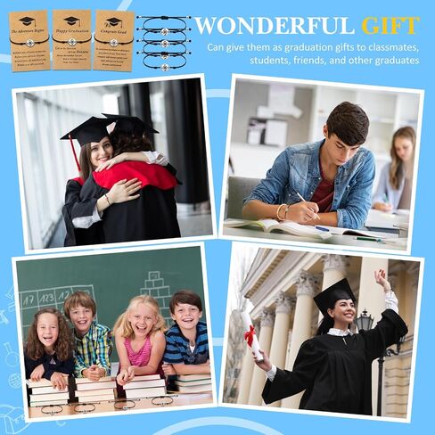 75 Pcs Graduation Bracelet Set Adjustable Compass Bracelets Graduation Cards College High School Class Cheer Gifts in Saudi Arabia