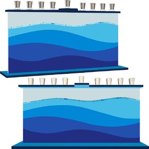شركة Dreidel Hanukkah Menorah Glass Blue Wave Design