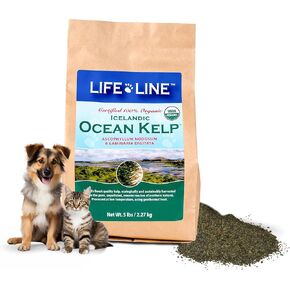 Life Line Pet Nutrition Organic Ocean Kelp Supplement for Skin & Coat, Digestion in Dogs & Cats, 5lb (20205)