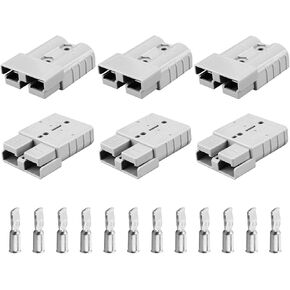 50A-600V بطارية الاتصال السريع/فصلها مع 7/8/10/12 AWG ، موصل توصيل كابل الطائر 6pcs ، متوافق مع موصل Anderson للإنقاذ ، استرداد المحركات ، مقطورة Winch ، نظام الجر