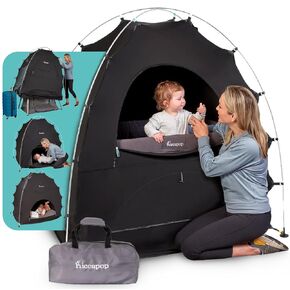 Hiccapop Blackout Tent for Pack and Play, Baby Sleep Pod, Baby Crib Tent, Blackout Canopy Crib Cover, Sleep Pod for Kids with Monitor, Pack and Play Blackout Cover, Pack and Play Tent