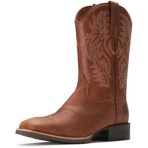 Cowboy Boots For Men - Mens Sport Wide Square Toe Western Boot,Oil/Slip Resistant,Durable Fashionable Classic Pull on 10 Inch Wellington Boots - Soft Toe Work Boots