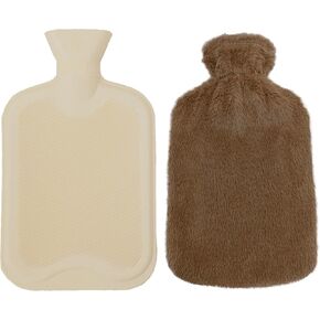 Hot Water Bottle with Cover, Hot Water Bag for Pain Relief, Rubber Hot Water Bottle Leakproof for Hand Feet Warmer Women Men, 2 Liter