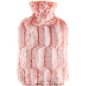 samply Hot Water Bottle - 2L Hot Water Bag with Furry Cover, Light Green