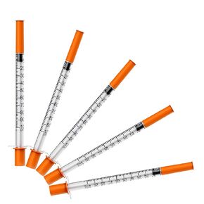 Disposable Insulin Syringe, 1mL/cc U-100 Insulin Syringes with 30G 1/4" 6mm Needle, Individually Wrapped, Pack of 25