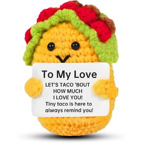 Crochet Avocado Birthday Gifts for Women: Cute Funny Positive Potato Handmade Easter Egg Decors, Gifts for Best Friend Coworkers Emotional Pickle Duck Support with Cheer Up Cards (Avocado Girl)