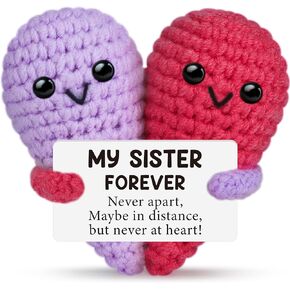 Funny Crochet Love Gifts for My Forever Best Friend,Friendship Bestie Birthday Gifts for Women Men Her Him Female Male Girls Boys,Small Cute Handmade Knitted Stuff with Card,Emotional Friend Support