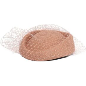 Wool Felt Vintage Beret Wedding Top Hats for Women Elegant Church Fedoras with Veil Ladies Cap Autumn Winter