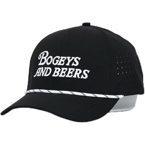 Bogeys and Beers Cooling Performance Golf Hat | Adjustable and Breathable | Funny Golf Hat Black