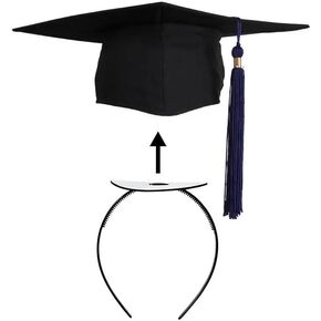 تخرج Cap Beadband ، Hairband Hairband المضاد للأسعار للخريجين والطلاب والنساء - أسود