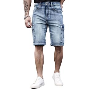 Men's Denim Shorts Comfort Flex Waistband Shorts Men Classic Relaxed Jean Short