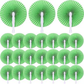 24 Pieces Folding Paper Hand Fans Handheld Round Decorative Wedding Foldable Fans Chinese Japanese DIY Crafts Fans Bulk for Summer Picnic Bridal Birthday Church Party Favors(Multicolor)