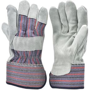 5015 5 Pair Pack Leather palm work gloves cowhide leather suede finish, single or double palm