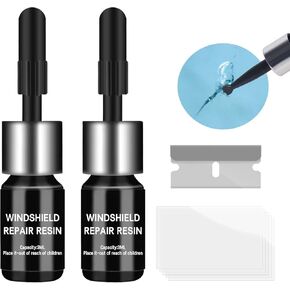 Windshield Repair kit, DIY Glass Cracked Repair Kits, Car Glass Repair Glue Scratch Chip Cracks Repair Kit(2 Pack)