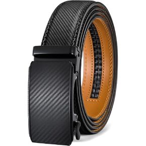 Mens Belt Leather Ratchet Belts for Men Black Men Belt for Dress Pants Mens Gifts Men's Casual Ratchet Belt with Adjustable Buckle Mens Accessories, 33"-43" Waist Adjustable