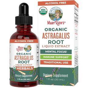 Maryruth Organics Astragalus Root ، خالٍ من السكر ، مستخلصات Astragalus العضوية ، Astragalus من أجل الدعم المناعي والتركيز ، قطرات السائل العشبية ، غير المعدلة وراثيًا ، نباتي ، 1 أوقية