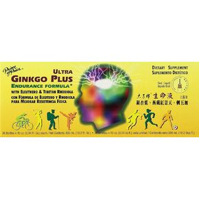 Prince Of Peace Ultra Ginkgo Plus, 30 Bottles, 0.34 fl. oz. Each – Brain Boost Supplement – Support for Active Lifestyles – Ginkgo Biloba for Endurance